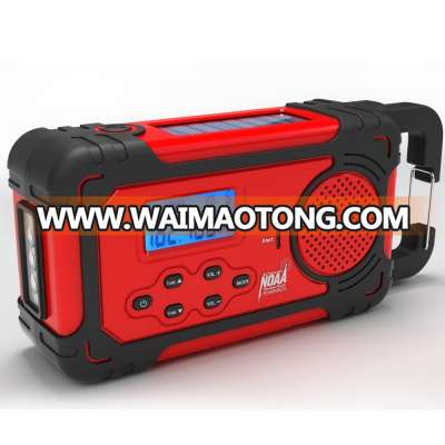 Solar Wind Up Emergency LED Torch AM/FM/All Hazards Public Alert Certified NOAA weather radio with Siren Alert