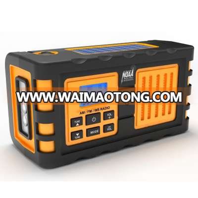 Digital Solar Dynamo AM/FM/All Hazard Public Alert Certified NOAA Weather Radio with 2200mAh Li-ion battery