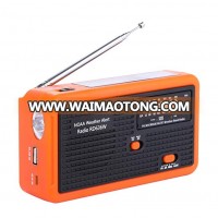 Newest rechargeable solar hand crank self-powered radio portable FM AM NOAA Weather Alert radio with led flashlight