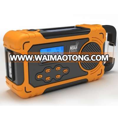 Multifunctional Solar Cranking AM/FM/NOAA Weather Band Radio Flashlight with Mobile Phone Charger